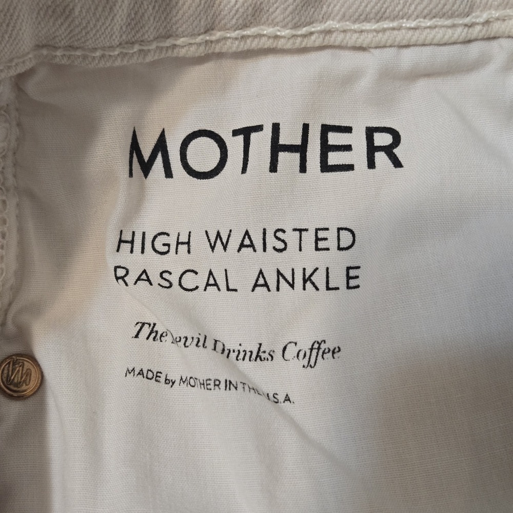 Mother High Waisted Rascal Ankle Jeans The Devil Drinks Coffee Size 24 - Picture 6 of 10